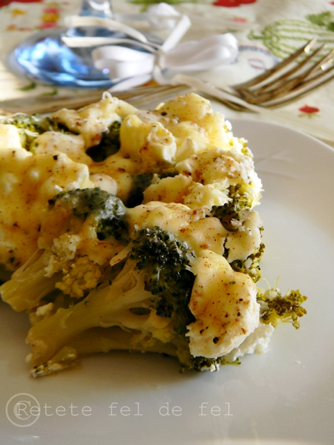 Broccoli cu branzeturi la cuptor
