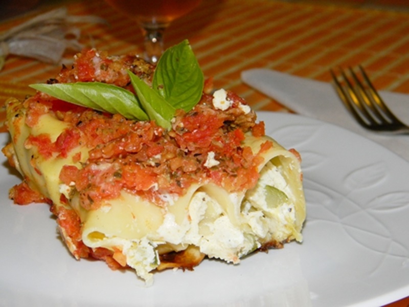 Cannelloni cu ricotta si zucchine