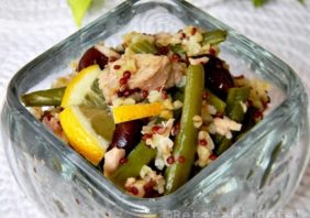 SALATA DE FASOLE PASTAI CU TON,QUINOA SI BULGUR