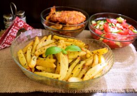 Cartofi cu unt aromat, la friteuza cu aer cald