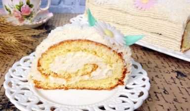 Ruladă cu aromă de vanilie și cocos