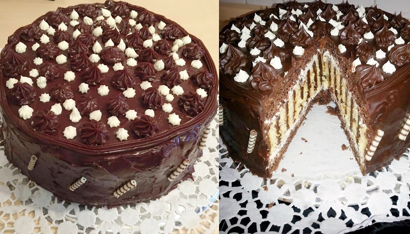 Colaj tort spirală cu cremă de ciocolată