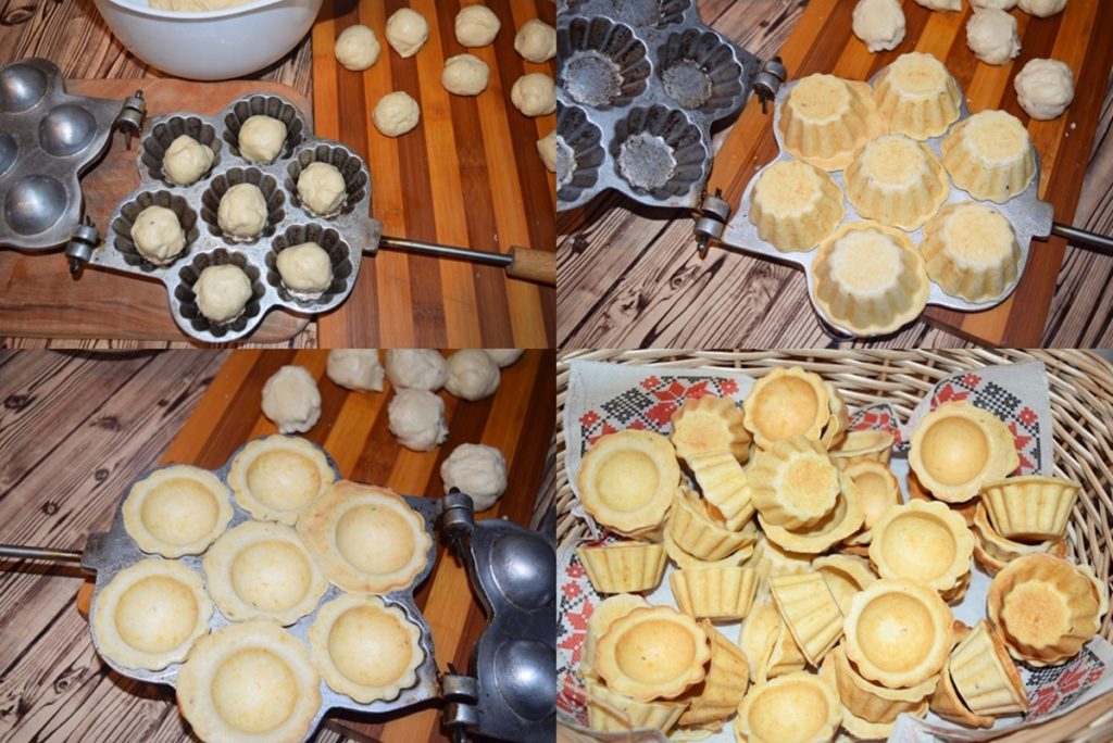 Colaj de poze cu pașii de coacere a crustelor pentru mini tarte
