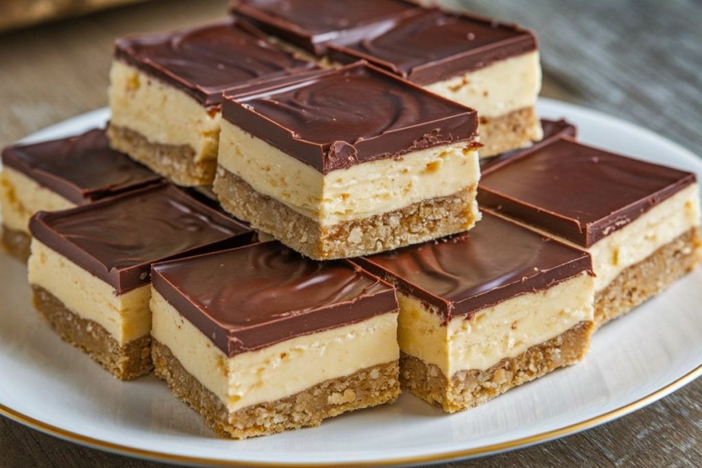 prăjitură canadiană fără coacere, porționată