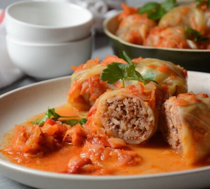 Sarmale de post cu soia granulată