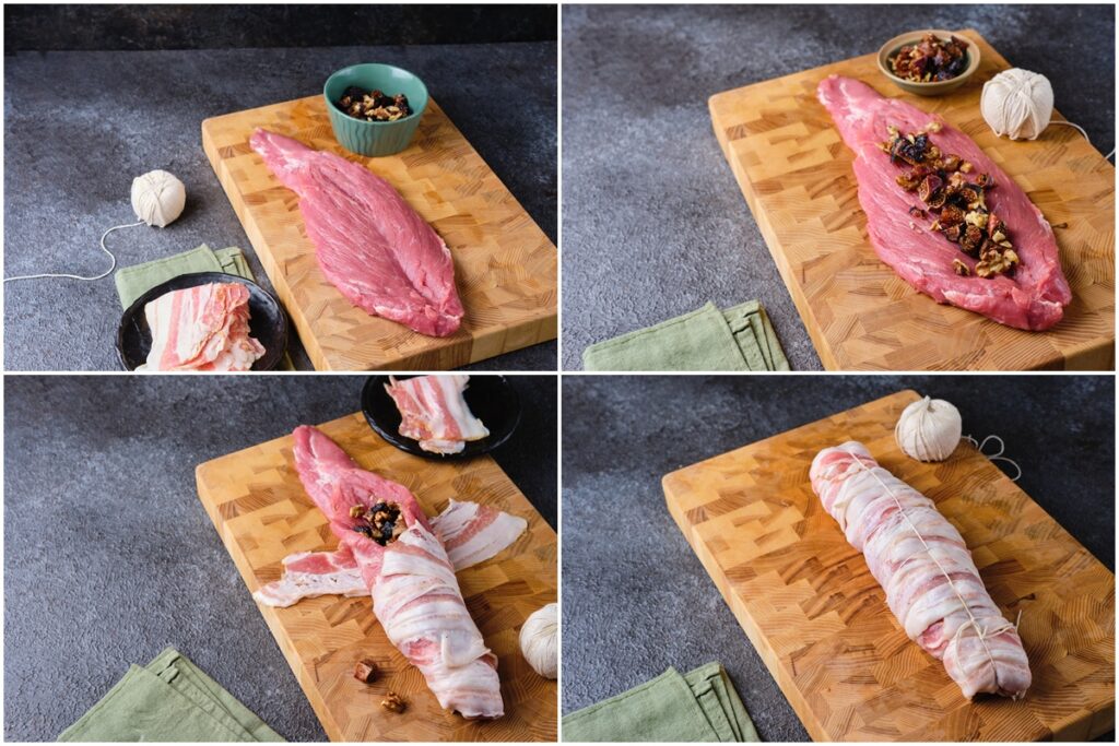 Colaj de poze cu pașii de preparare ai ruladei