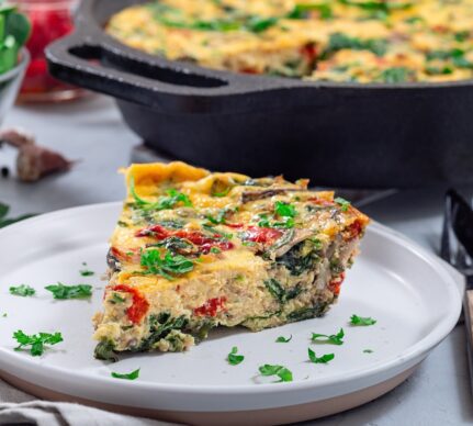 Frittata cu spanac și ardei copți