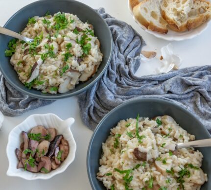 Risotto cremos cu ciuperci și parmezan