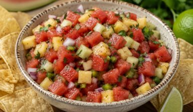 Salsa de pepene verde cu ananas, castravete și lime