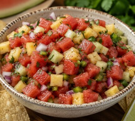 Salsa de pepene verde cu ananas, castravete și lime