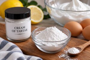 Crema de tartar în bol și în borcan